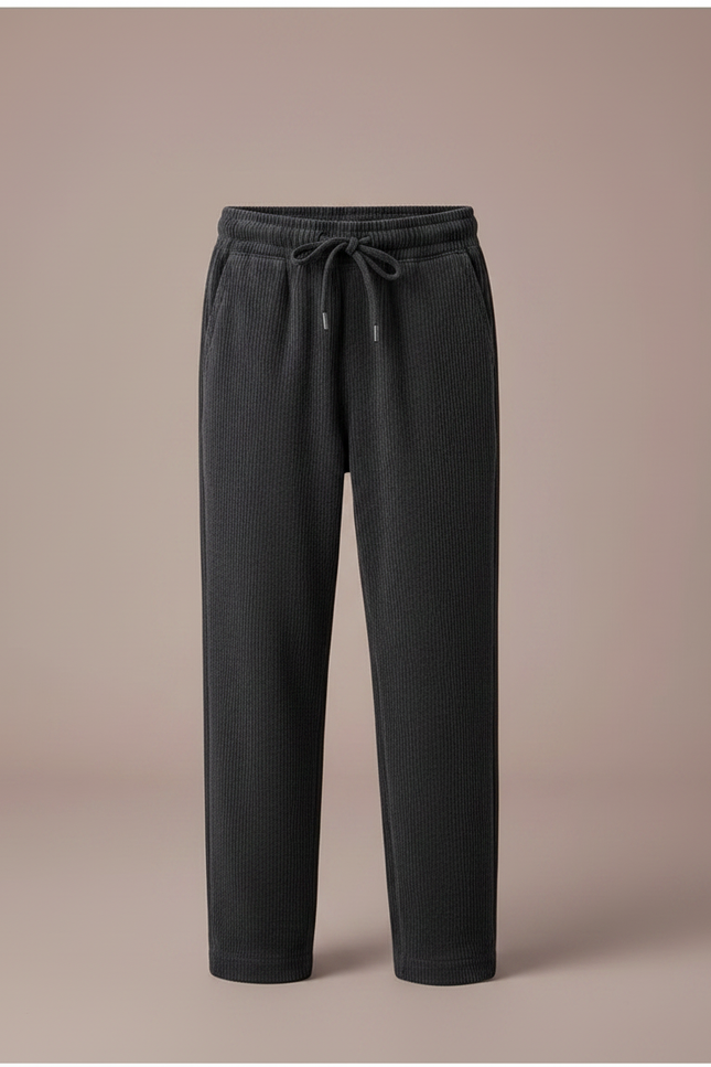 Pantalon Velours Côtelé Gris Ample Enfant Épais - Cordé - vue 3