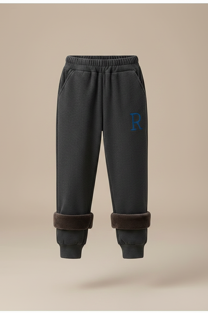 Pantalon Velours Côtelé Ample Gris Doublé Enfant - Cordé - vue 3