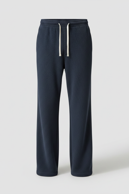 Pantalon Velours Bleu Marine Ample Cordon Homme - Maille - vue 3