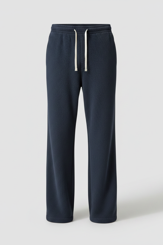 Pantalon Velours Bleu Marine Ample Cordon Homme - Maille - vue 3