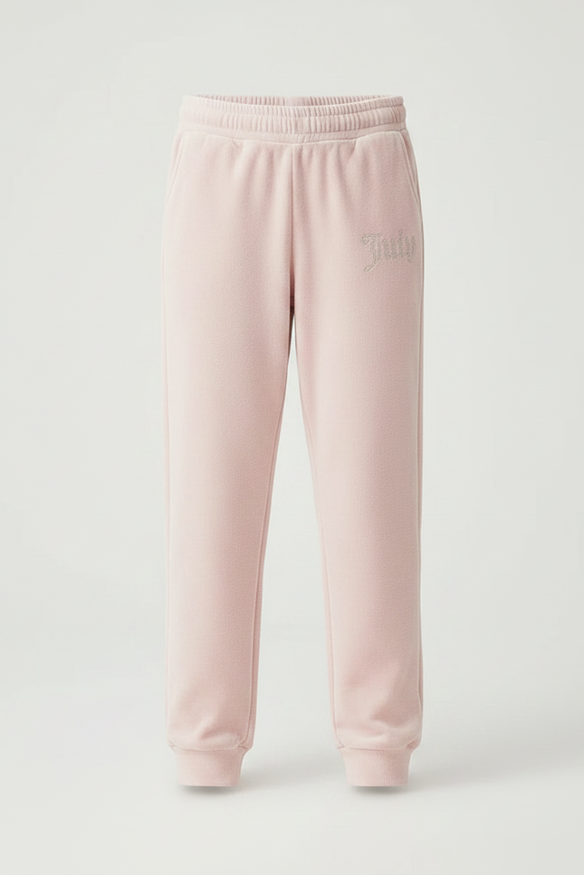 Pantalon Velours Rose Enfant Jogging Doux Décontracté - vue 3