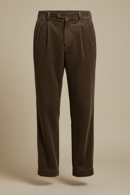 Pantalon Velours Côtelé Marron Droit Confortable Homme - Cordé - vue 3