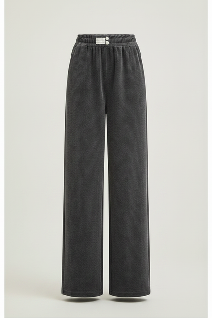 Pantalon Velours Gris Ample Chaud Décontracté Femme - vue 3