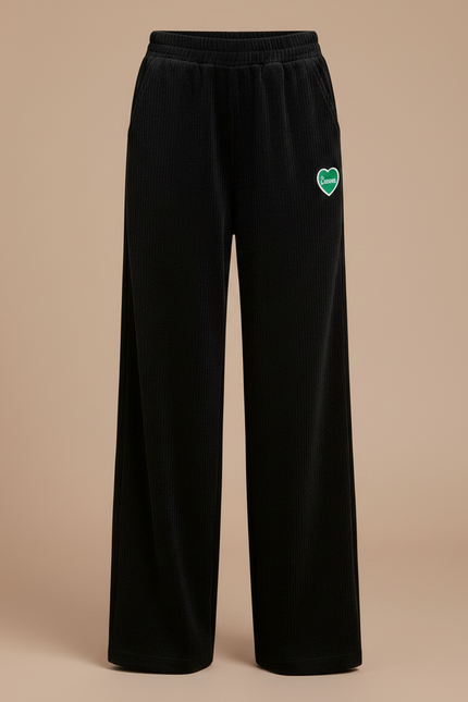 Pantalon Velours Noir Côtelé Ample Fille Hiver - Cordé - vue 3