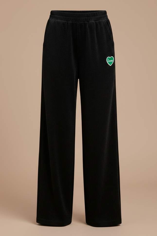 Pantalon Velours Noir Côtelé Ample Fille Hiver - Cordé - vue 3