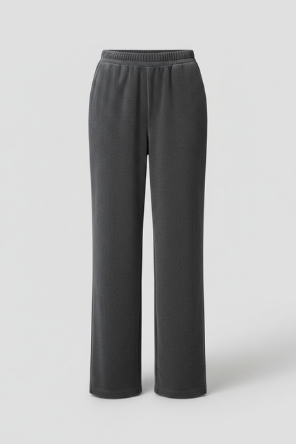 Pantalon Velours Côtelé Gris Ample Femme - Cordé - vue 3