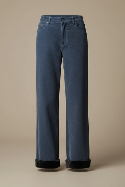Pantalon Velours Femme Bleu - Cordé - vue 3