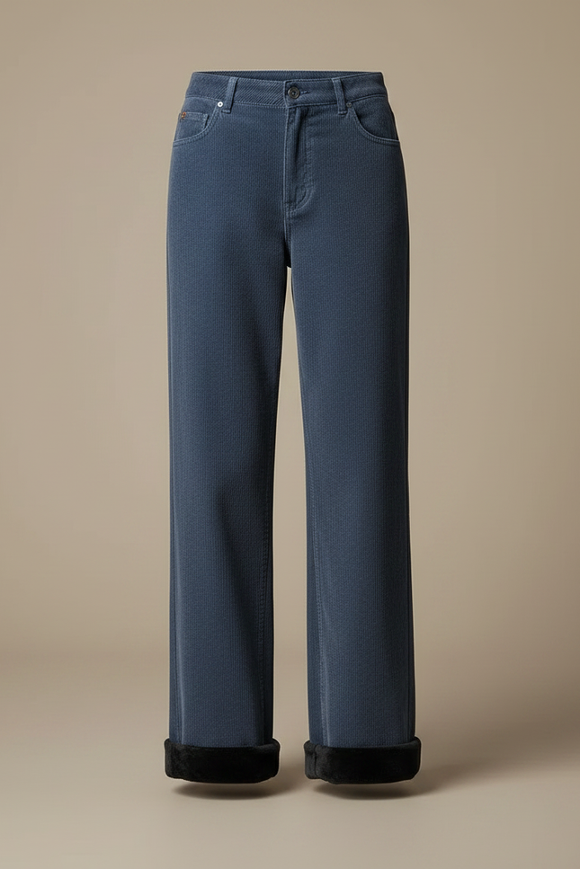 Pantalon Velours Femme Bleu - Cordé - vue 3