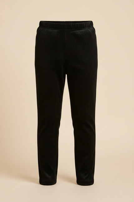 Pantalon Velours Noir Côtelé Slim Enfant - vue 3