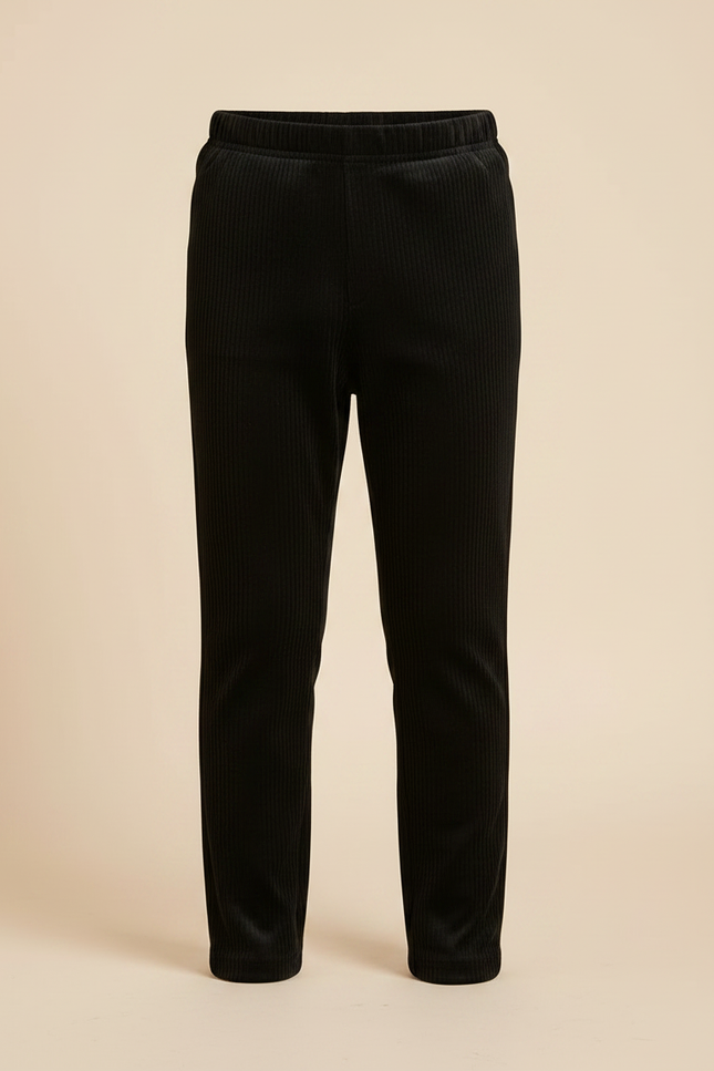 Pantalon Velours Noir Côtelé Slim Enfant - vue 3