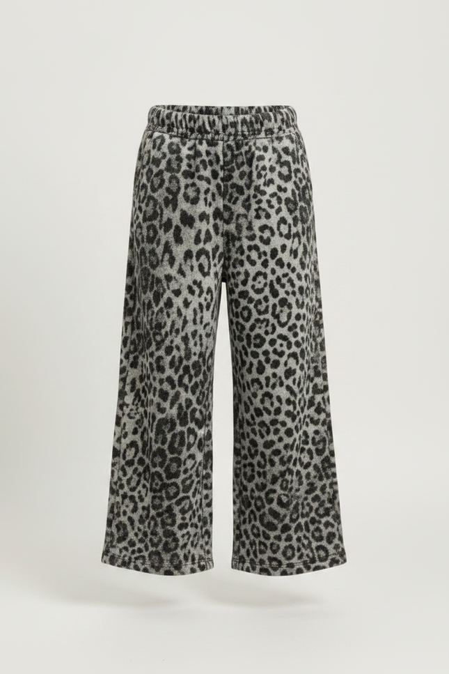 Pantalon Velours Léopard Gris Ample Enfant Hiver - vue 3