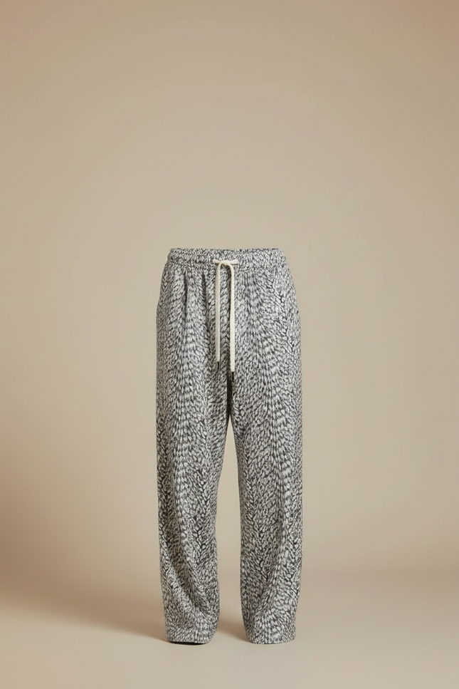 Pantalon Velours Imprimé Léopard Ample Homme Décontracté - vue 3
