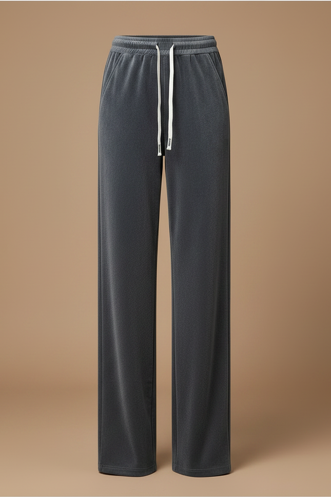Pantalon Velours Gris Épais Ample Droit Décontracté - vue 3