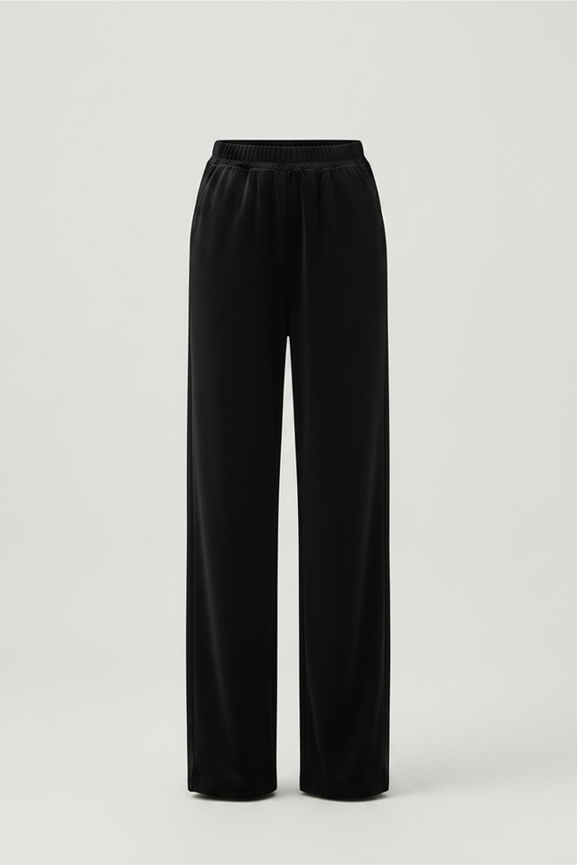 Pantalon Velours Noir Ample Taille Haute Confortable - vue 3