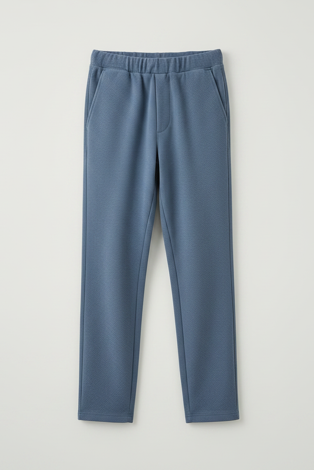 Pantalon Velours Bleu Côtelé Ample Décontracté Garçon - Cordé - vue 3