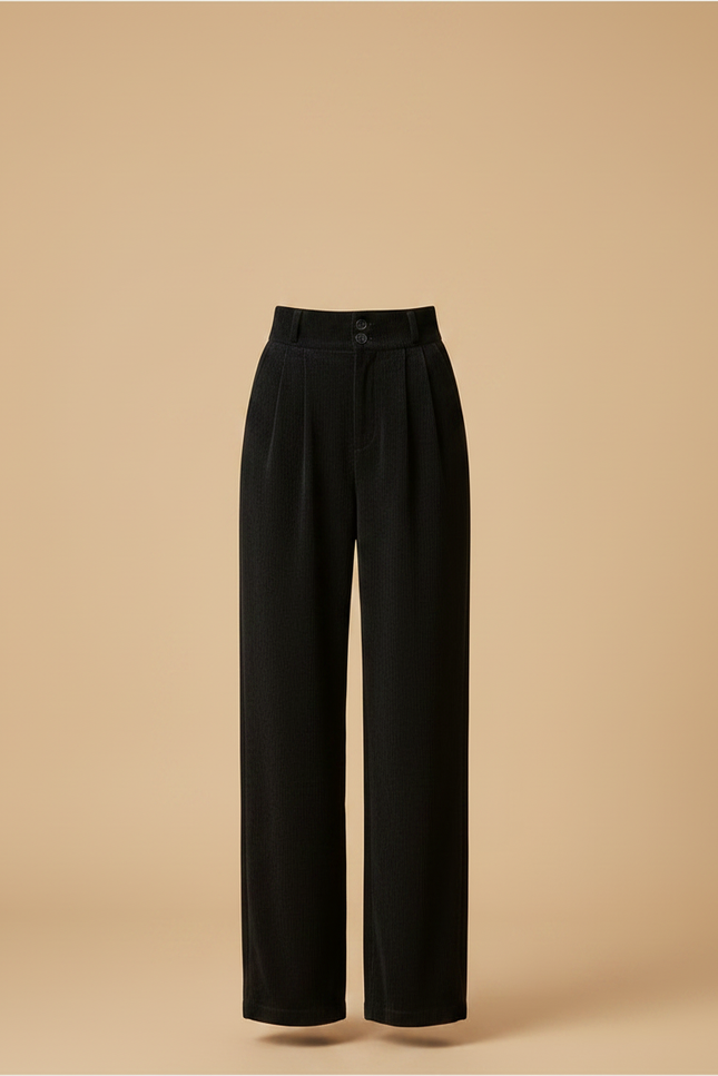 Pantalon Large Femme Velours Cotele - Noir - vue 3