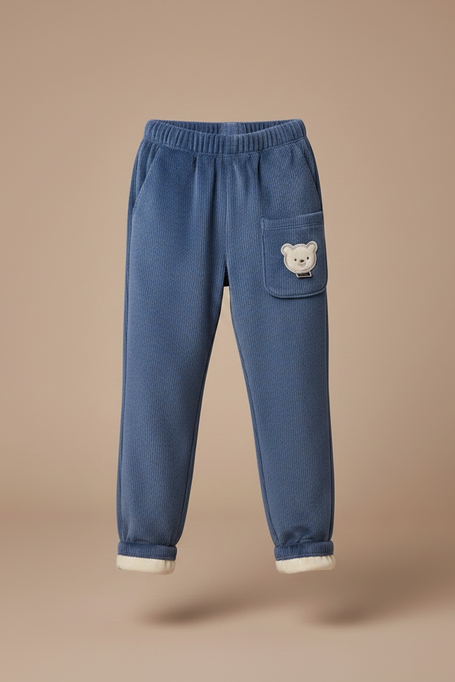 Pantalon Bleu Velour - Cordé - vue 3