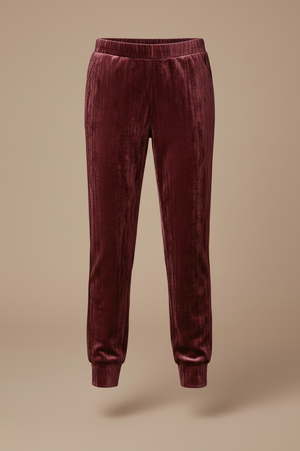 Pantalon Velours Bordeaux Jogging Doux Enfant - vue 3