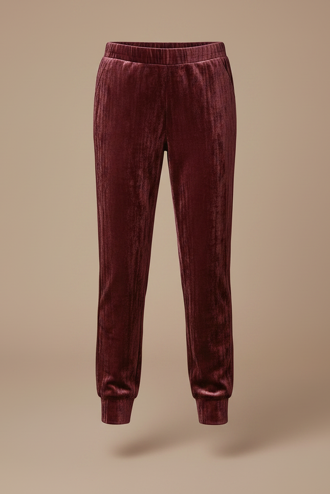 Pantalon Velours Bordeaux Jogging Doux Enfant - vue 3