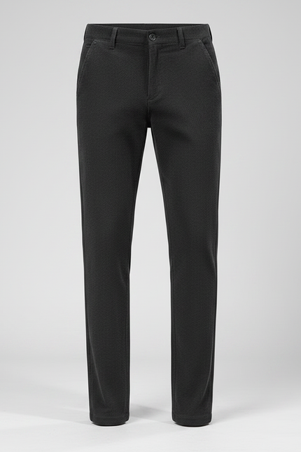 Pantalon Velours Côtelé Noir Droit Homme Élégant - Cordé - vue 3
