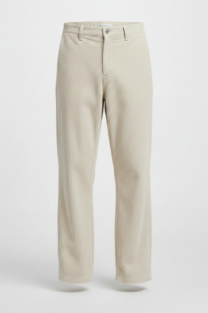 Pantalon Velours Beige Côtelé Ample Décontracté Homme - Cordé - vue 3