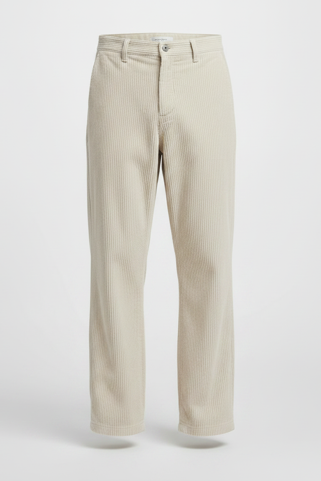 Pantalon Velours Beige Côtelé Ample Décontracté Homme - Cordé - vue 3