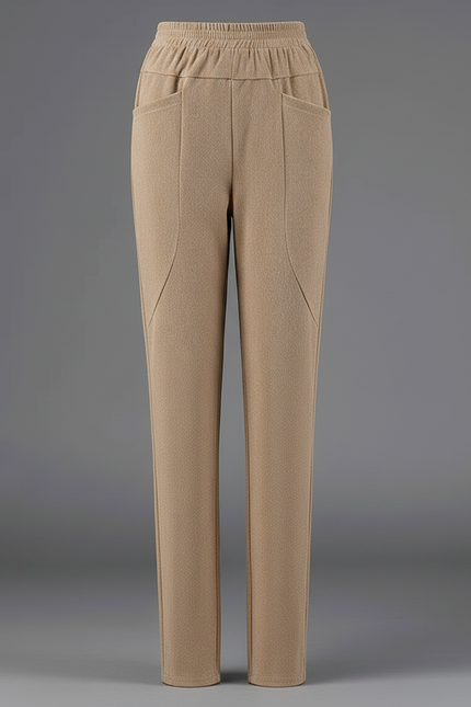 Pantalon Velours Beige Droit Décontracté Chaud Hiver Femme - vue 3