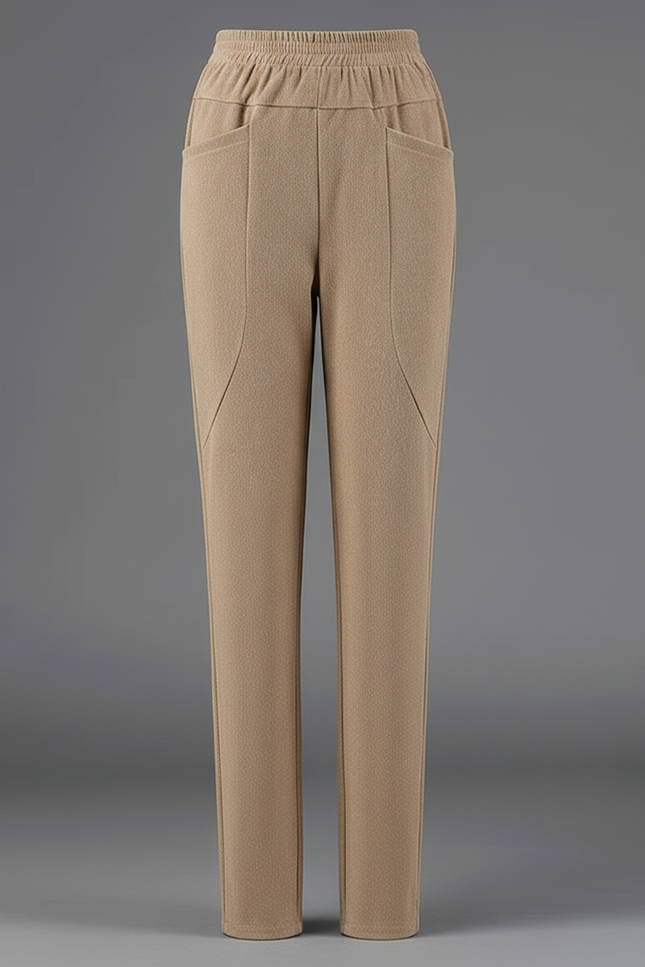 Pantalon Velours Beige Droit Décontracté Chaud Hiver Femme - vue 3