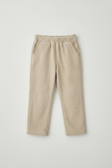 Pantalon Velours Beige Côtelé Ample Confortable Enfant - Cordé - vue 3