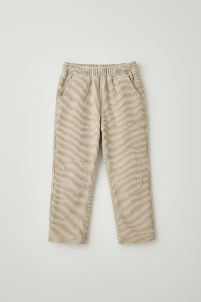 Pantalon Velours Beige Côtelé Ample Confortable Enfant - Cordé - vue 3
