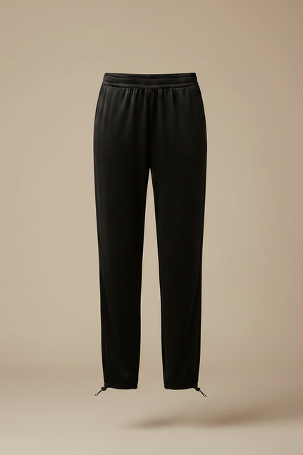 Pantalon Velours Noir Fluide Élégant Femme - vue 3