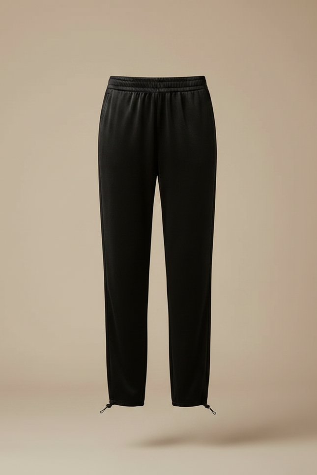 Pantalon Velours Noir Fluide Élégant Femme - vue 3