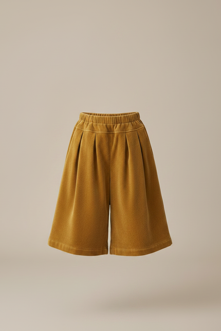 Pantalon Velours Enfant Ample Plissé Marron Chaud - vue 3