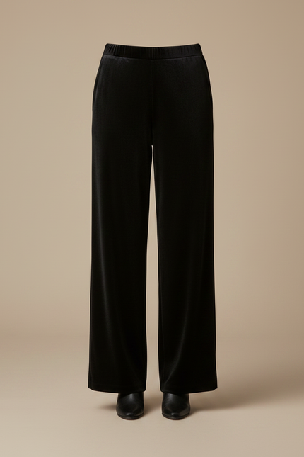 Pantalon Velours Lisse Noir Femme - vue 3