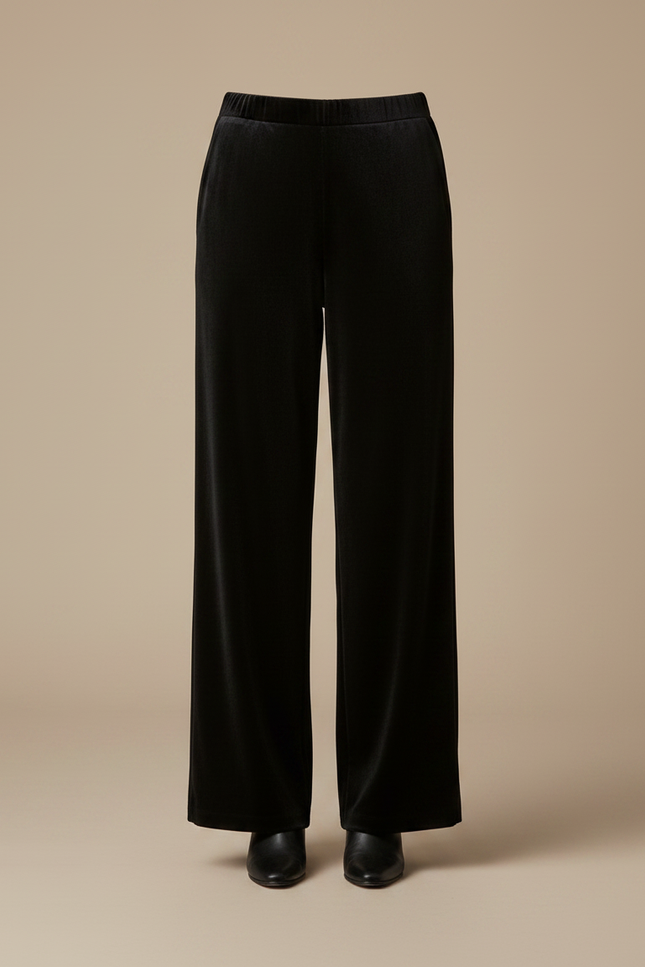 Pantalon Velours Lisse Noir Femme - vue 3