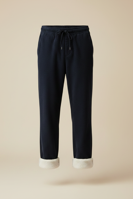Pantalon Velours Marine Doublé Polaire Homme Confortable - vue 3