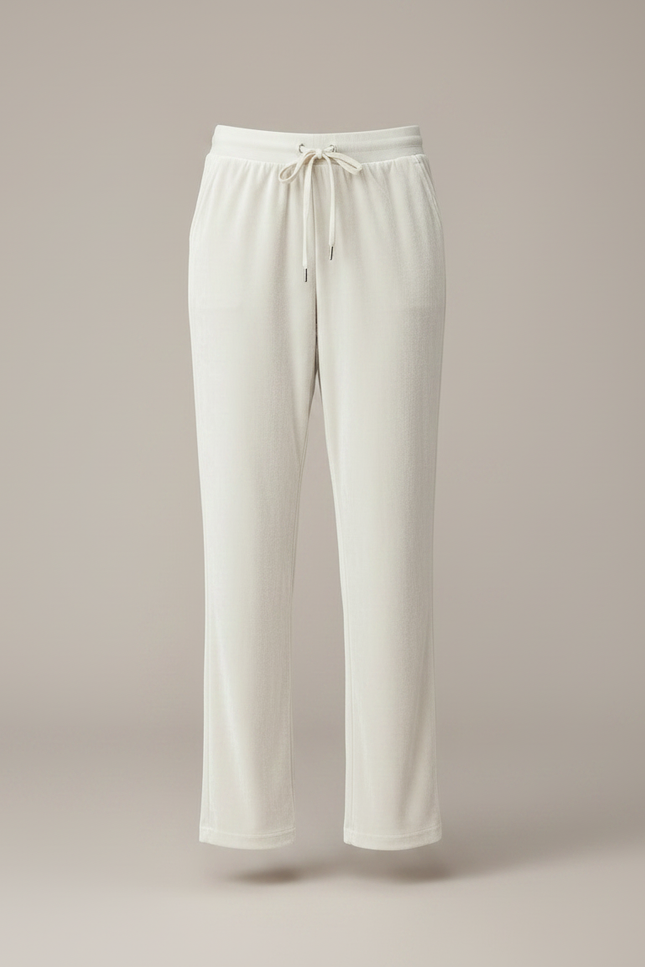 Pantalon Velours Femme Ecru - Beige - vue 3