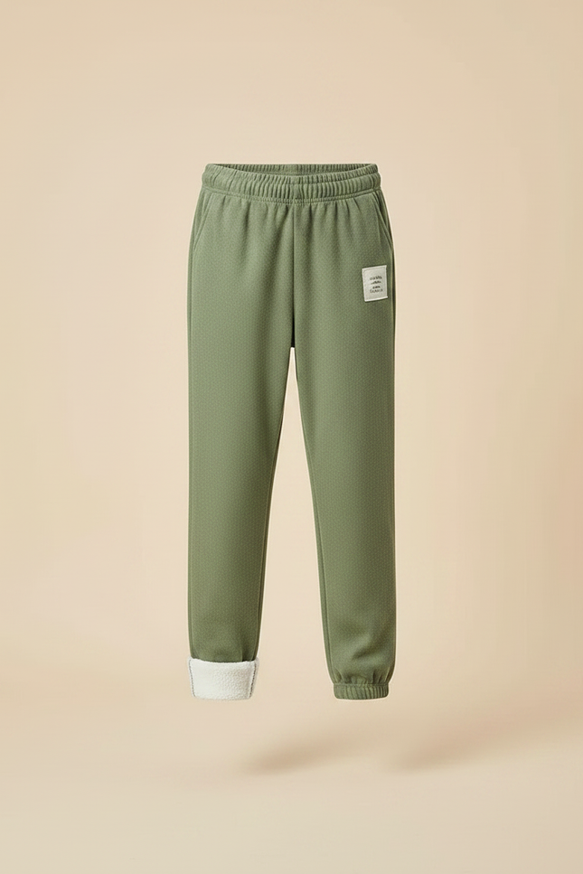 Pantalon Velours Vert Doublé Sherpa Enfant Décontracté Chaud - vue 3