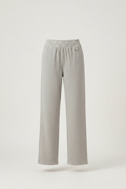 Pantalon Velours Gris Droit Ample Décontracté Fluide - Molleton - vue 3