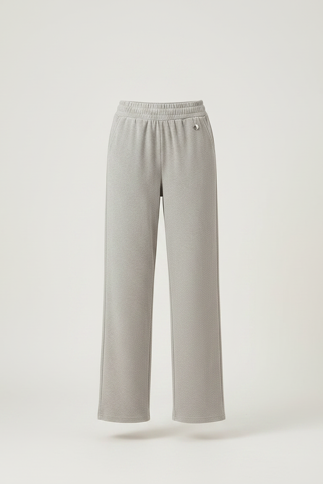 Pantalon Velours Gris Droit Ample Décontracté Fluide - Molleton - vue 3
