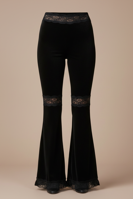 Pantalon Velours Femme Vintage - Noir - vue 3