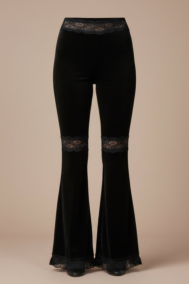 Pantalon Velours Femme Vintage - Noir - vue 3