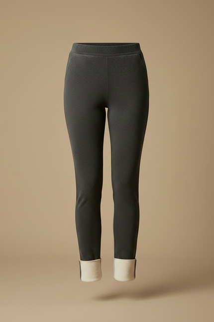 Pantalon Velours Gris Molletonné Confortable Chaud Doux - vue 3