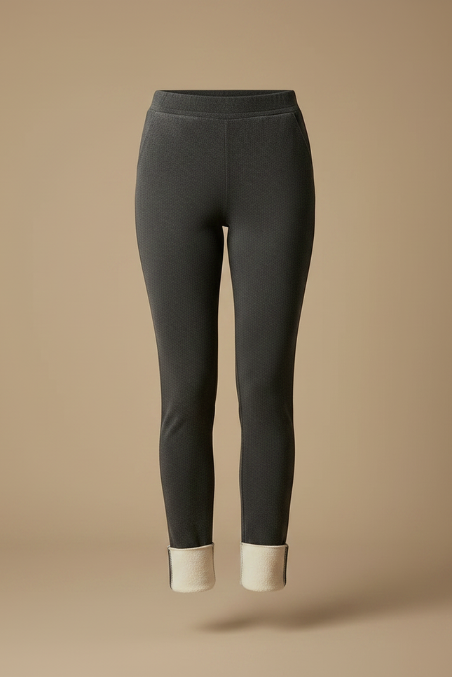 Pantalon Velours Gris Molletonné Confortable Chaud Doux - vue 3