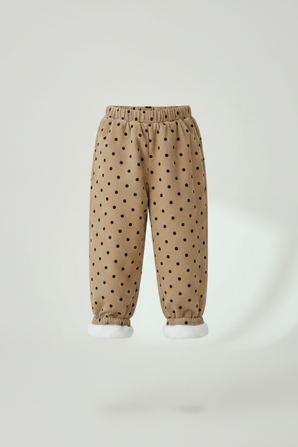 Pantalon Velours Beige Ample Pois Doublé Chaud - vue 3
