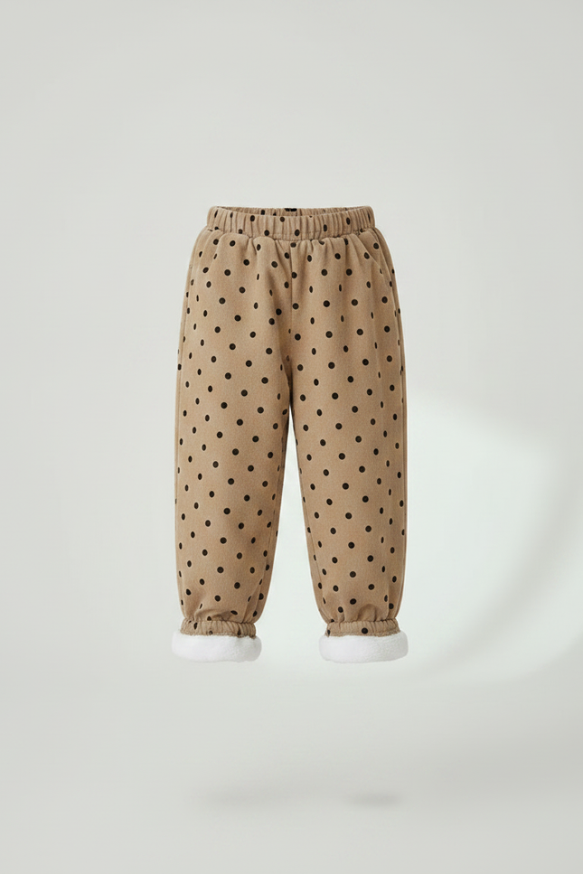 Pantalon Velours Beige Ample Pois Doublé Chaud - vue 3
