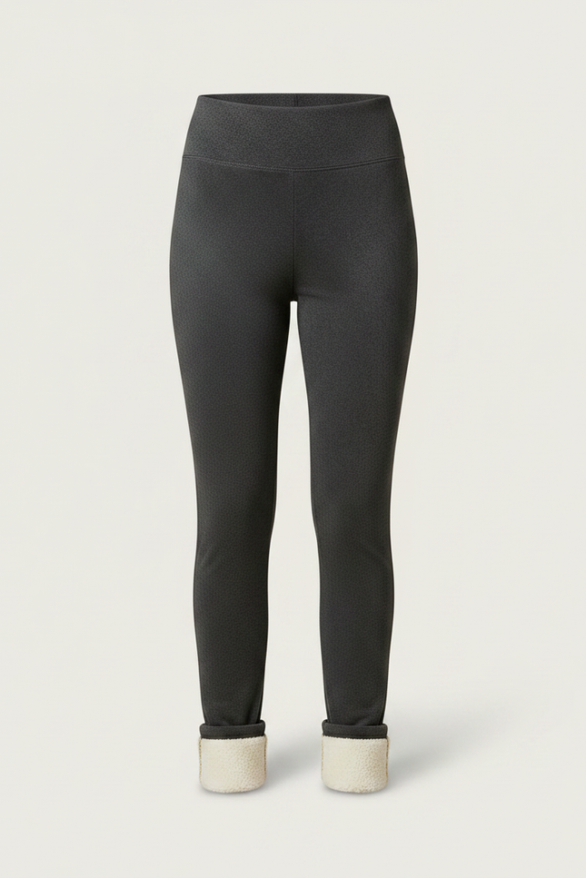 Pantalon Velours Gris Slim Taille Haute Molletonné Femme - vue 3