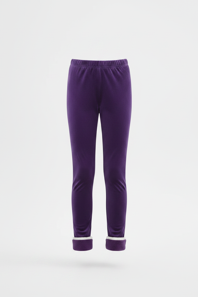 Pantalon Velours Violet Doublé Polaire Fille - vue 3