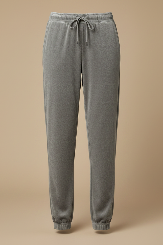 Pantalon Velours Gris Jogging Doux Confortable Femme - vue 3