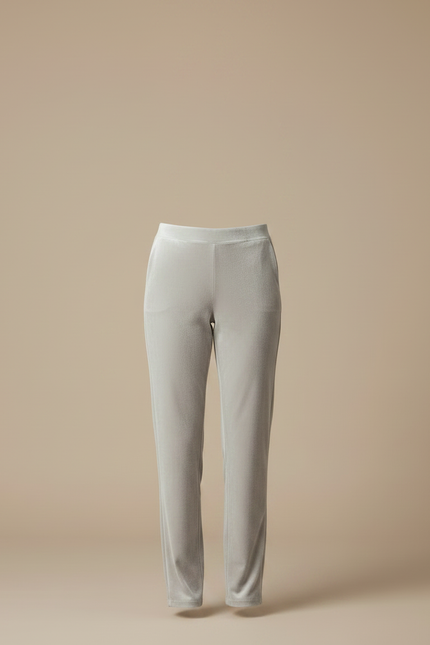 Pantalon Velours Gris Clair Femme - vue 3